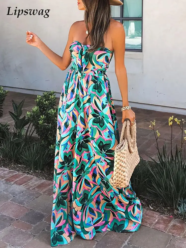 

Sexy Slash Neck Wide Leg Pants Romper Ladies Summer Off Shoulder Beach Playsuit Overalls Office Casual Strapless Tube Jumpsuits