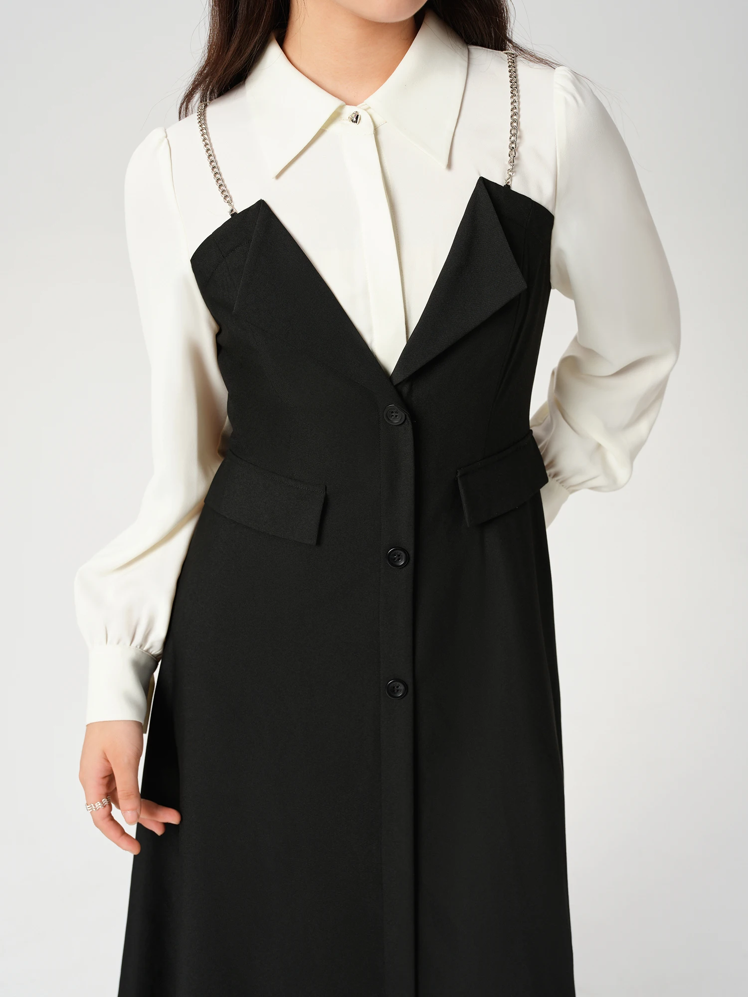 DUSHU женские осенние платья с длинным рукавом офисные темпераментные платья-поло