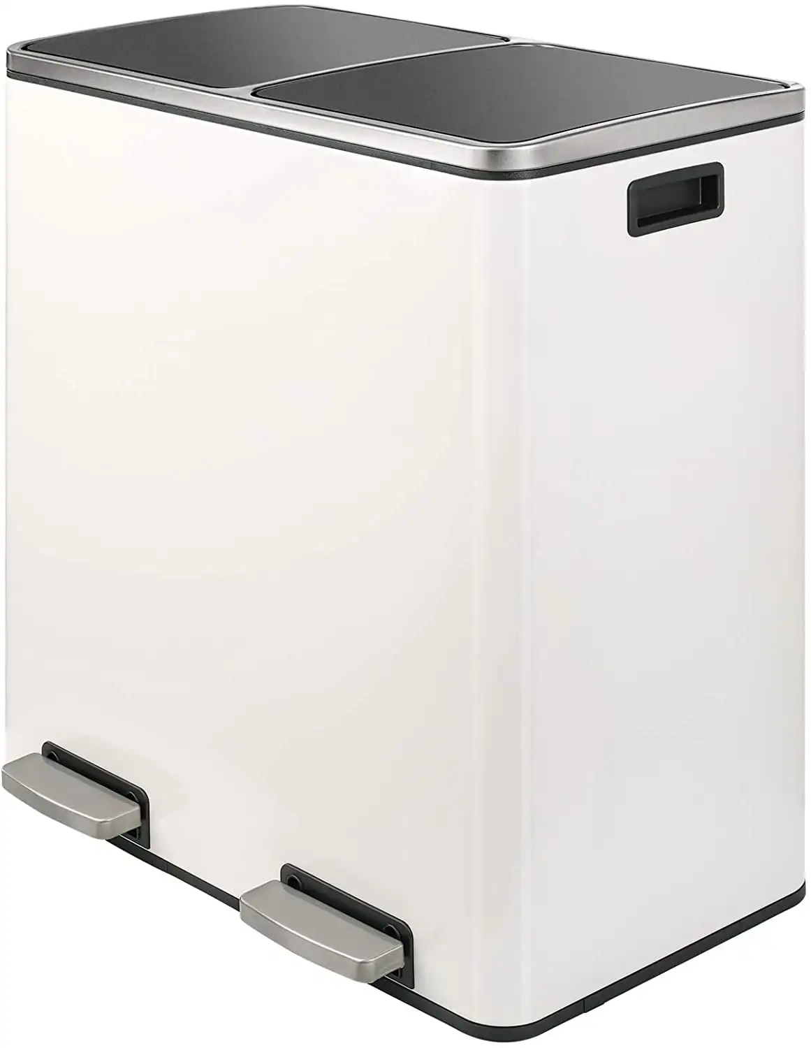 

16 gal Recycle Trash Can Stainless Steel Dual Kitchen Garbage Can