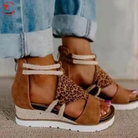 womens sandals 2022 new summer ladies fashion casual wedge heel open toe roman style sandals plus size 43
