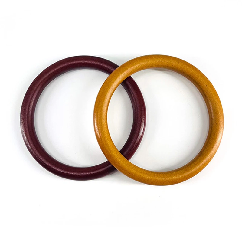 

1 pair Round shaped Wooden Handle Replacement DIY Purse Handbag Bag Handles Ring Portable Bag Strap Tote Bag Accessories