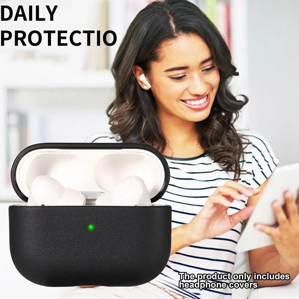 Кожаный зернистый чехол для Airpods 4 AirPods Pro аксессуары наушников Apple Bluetooth защитная