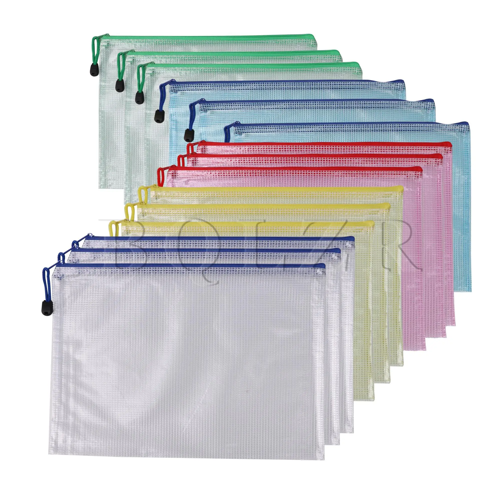 

BQLZR 15 шт., Сетчатая Сумка для документов формата A4, сумка на молнии для организации документов