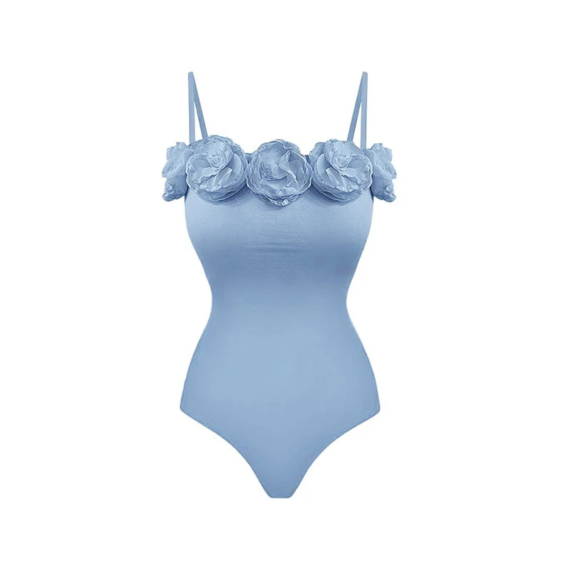 

Two Piece Women Outfits Bathing Suit Beach Bath Outlet Swim 2023 New Tong One Rose Blue Senior Feeling Ancient Swimsuit Solid