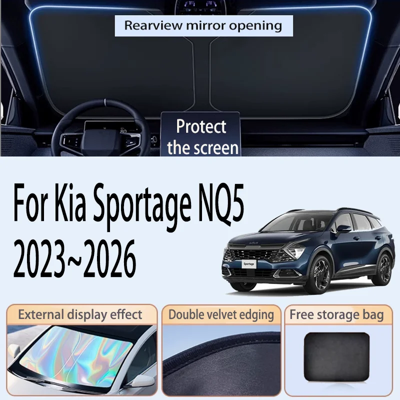 

Складной отражатель солнцезащитный козырек для Kia Sportage NQ5 2023 ~ 2026 MK5 автомобильный солнцезащитный козырек на лобовое стекло теплоизоляция летние автоаксессуары