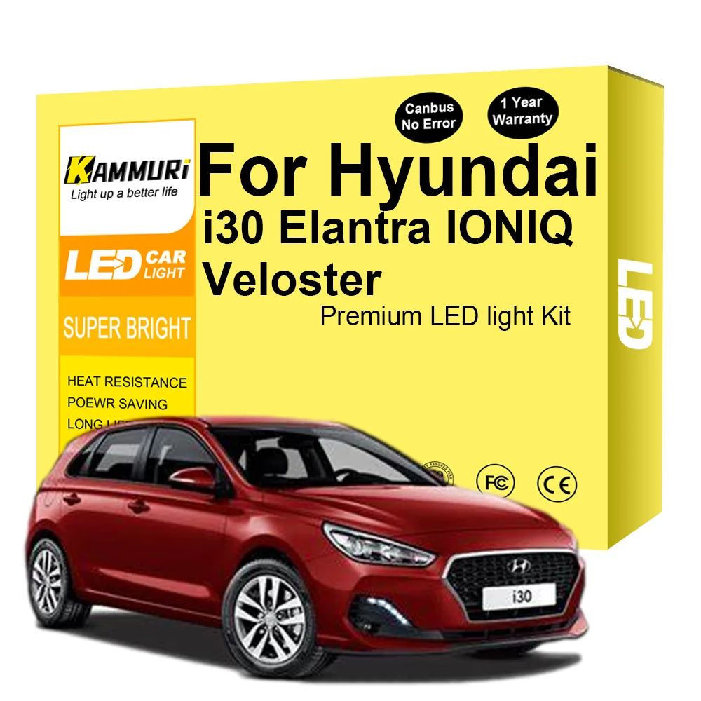 

Canbus Auto Interior LED For Hyundai i30 Elantra IONIQ Veloster Vehicle Indoor Dome Map Lights Reading Overhead Light Bulb Kit