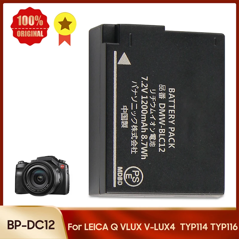 Оригинальная запасная батарея для Leica Q VLUX BP-DC12 CL TYP114 TYP116 DMW-BLC12 Аккумулятор для камеры 1200 мАч