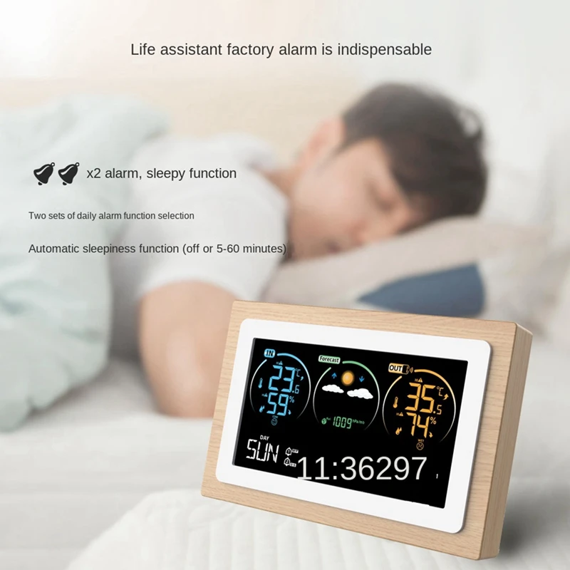 Умная метеостанция с барометром и часами измеритель температуры влажности для