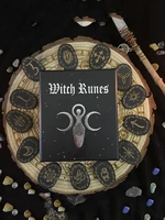 nordic wooden rune set western for meditation divination carved woodcut stones set with black plush storage bag home decor