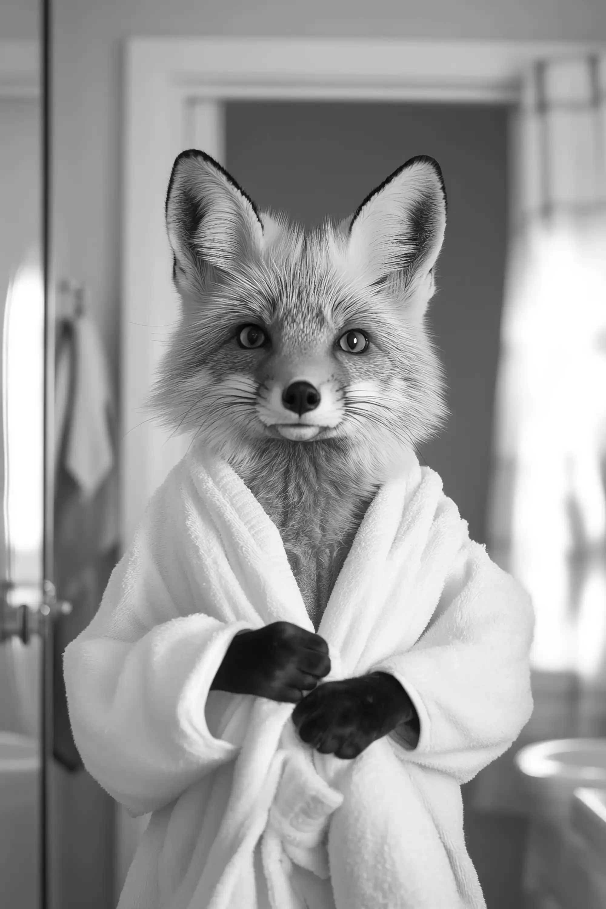 

Черно-белый постер с животными на холсте