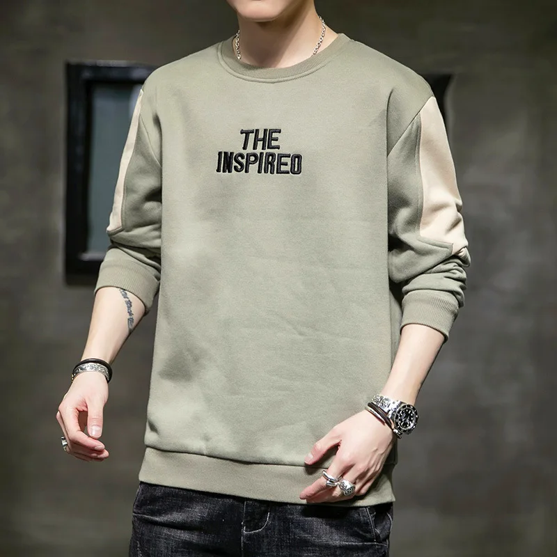 

Новинка весна-осень 2022, мужская повседневная толстовка в Корейском стиле с длинным рукавом, модный топ в японском стиле, трендовая мужская р...