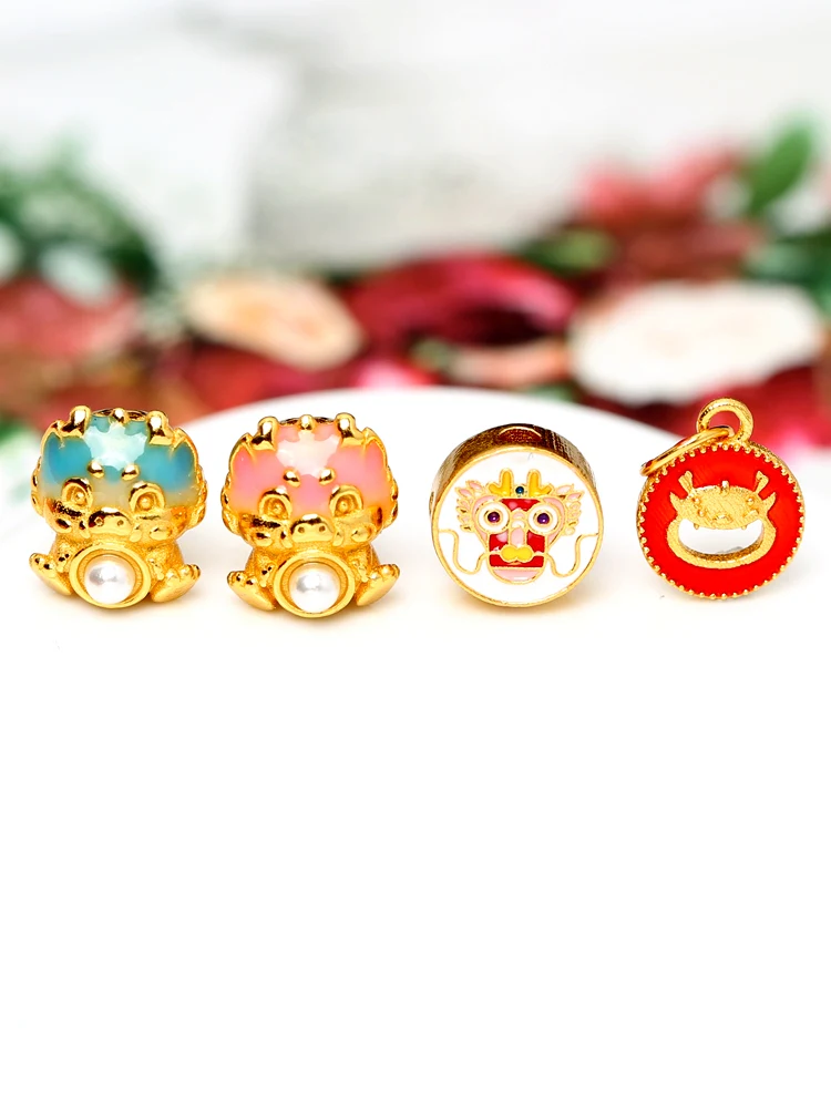 925 старинные посеребренные бусины со знаком зодиака дракон счастливые клецки