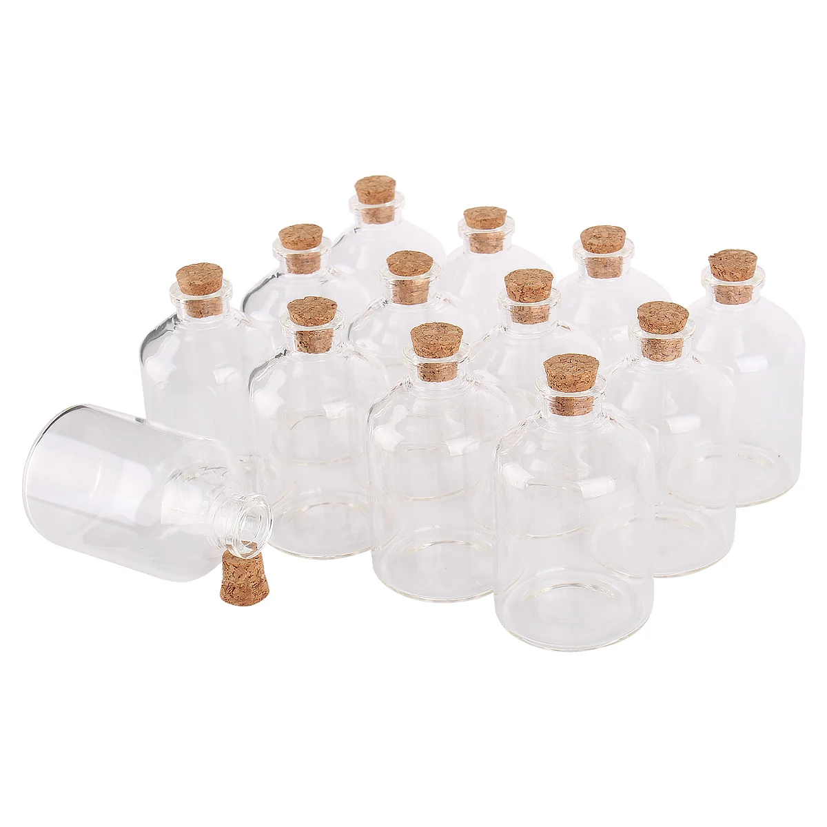 

80 Pieces 70ml Transparent Glass Bottles with Cork Stopper Glass Terrarium Jars Vials for Wedding Favors DIY Craft Gift