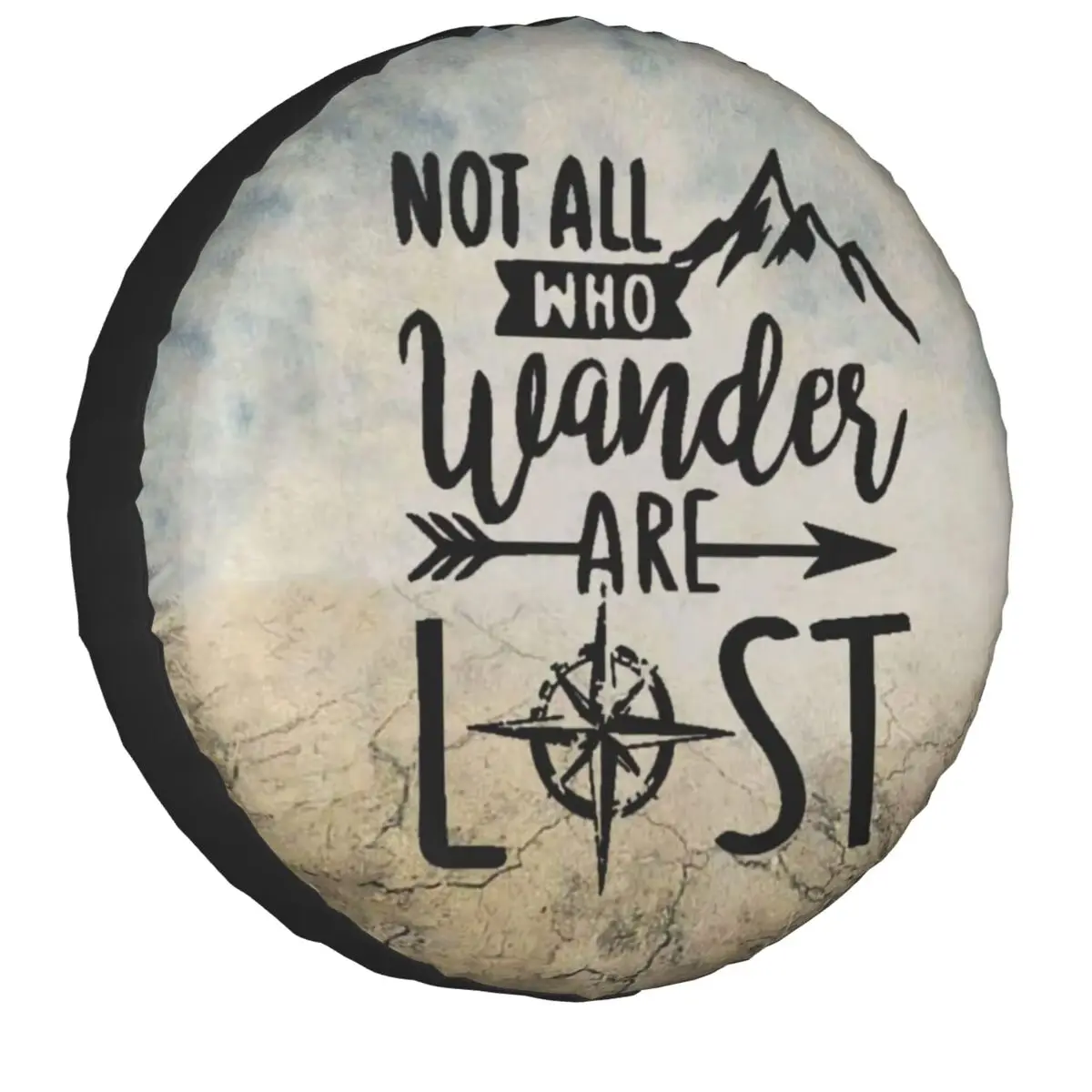 

Not All Those Who Wander Are Lost Compass Spare Wheel Tire Cover for Jeep RV SUV 4WD 4x4 Vehicle Accessories 14-17 Inch