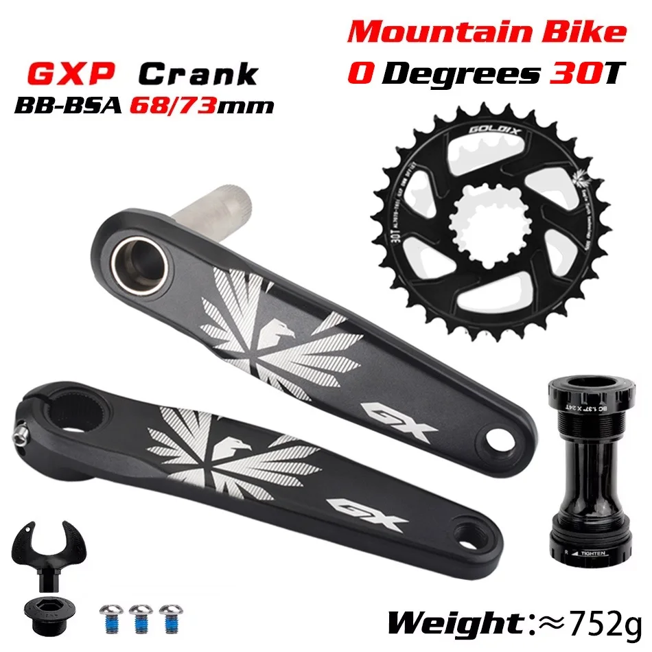 MTB GX Crankset Bicycle 170/175mm GXP Crank 0 Degree Offset 30/32/34/36/38T Chainring Mountain Bike Cranks For SRAM SX GX 9-12S