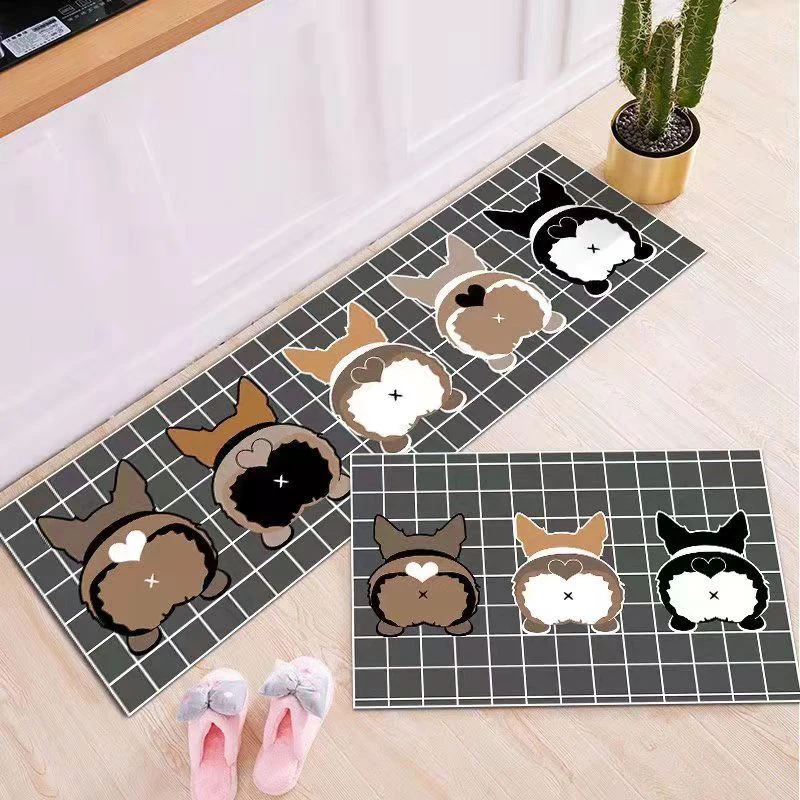 

Cartoon Kitchen Floor Mat Anti-Slip Entrance Doormat Washable Door Rugs Hotel Living Room Carpet Bathroom Home Decoration Mats