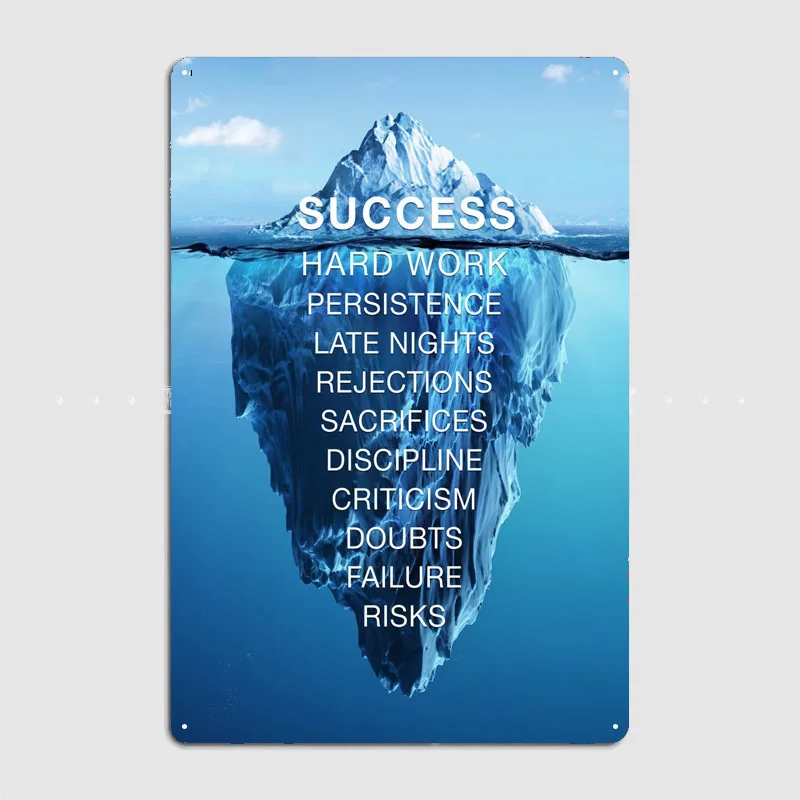 Успех похож на айсберг плакат Жестяная Табличка знак искусство Настенный декор