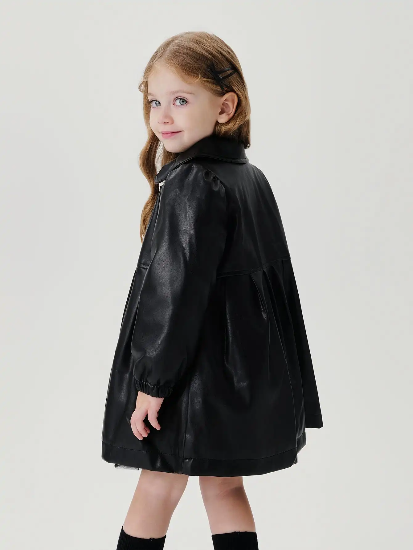 MARC &amp JANIE Кожаная свободная куртка трапециевидной формы средней длины с