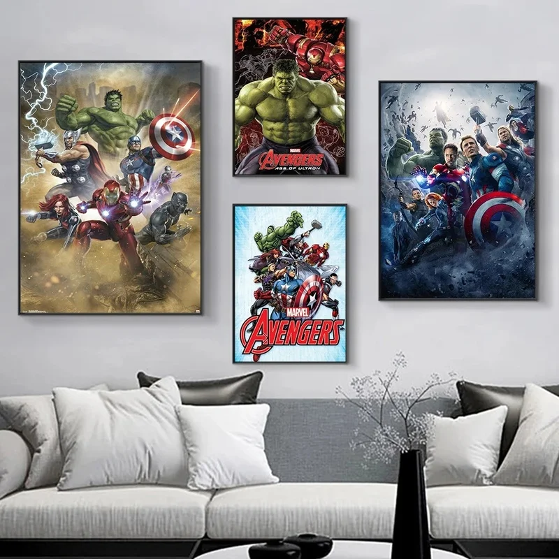 

Canvas Painting Disney Marvel Avengers Superhero Iron Man Hulk Captain America Wall Art Nordic Poster Print Picture Room Decor