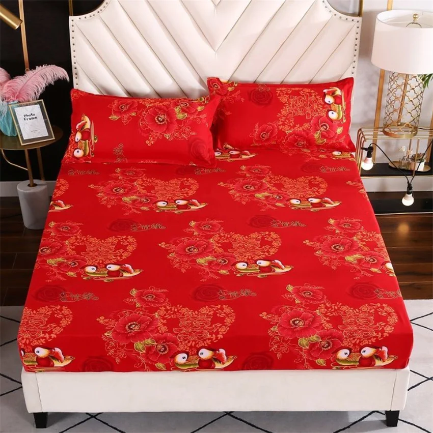 

3pcs Bedding Sheet Set with 1pc Fitted Sheet and 2pcs Pillowcases Washed Cotton Bed Linens Soft Bedspread Wedding Home Textiles