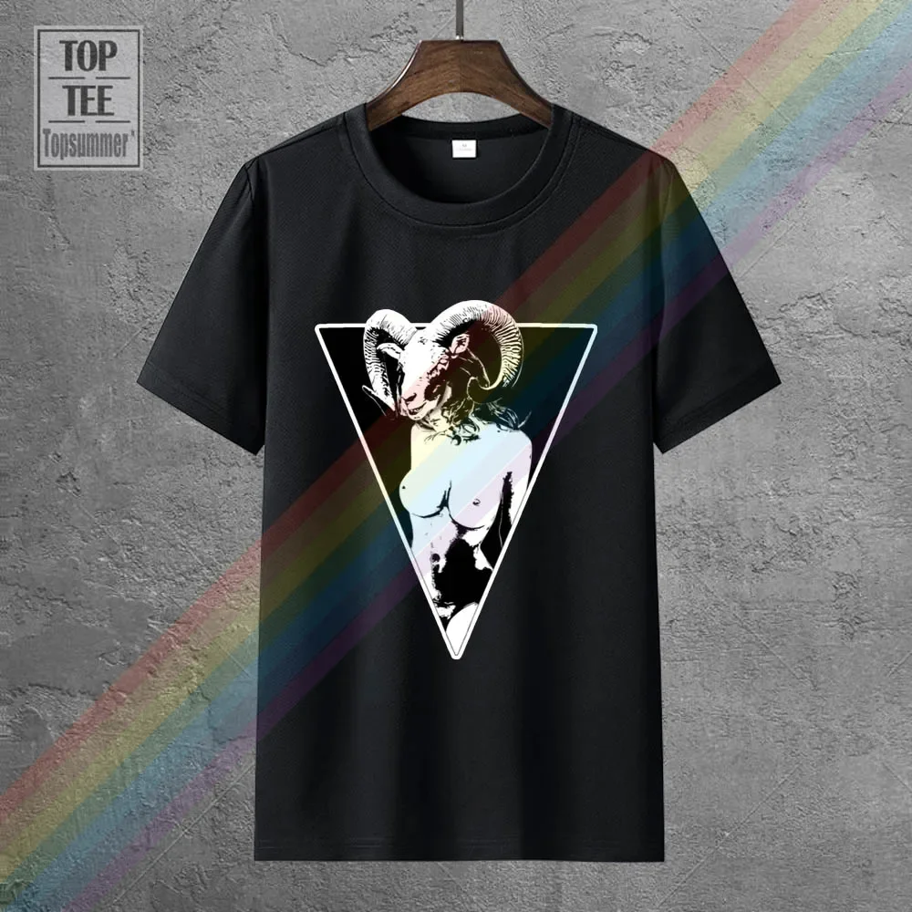 Сатановая рубашка коза багмомет сатана 666 Мужская оккультная футболка