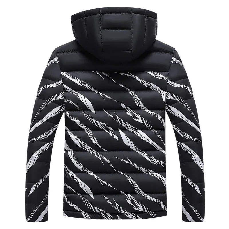 Didiboer Autumn Winter Men Hooded Parkas Jackets Men Thicken Trend Hat Detachable Casual Warm Cotton Parka Jacket Men Clothing