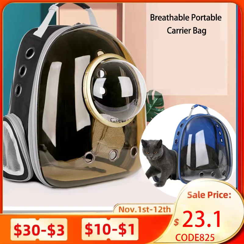 

Cat bag Breathable Portable Pet Rabbit Carrier Bag Outdoor Travel Backpack for cat Dog Transparent Space pet Backpack Cat items