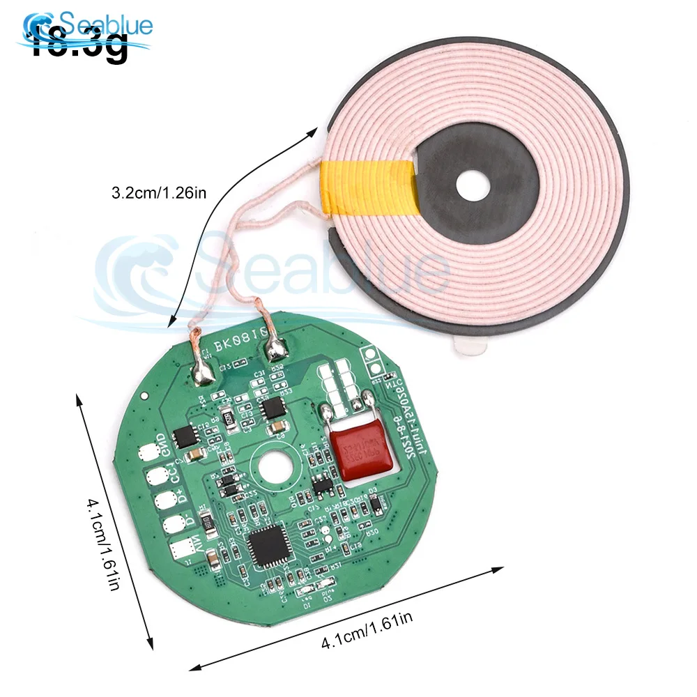 

15 Вт модуль беспроводной зарядки высокой мощности передатчик печатная плата с катушкой Qi поддержка быстрой зарядки PD для iphone 14
