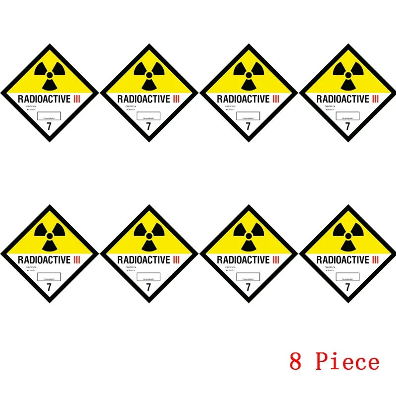 

Предупреждающие радиоактивные светоотражающие автомобильные наклейки от 1 до 8, радиационные наклейки, наклейка, царапины, аксессуары, индивидуальные