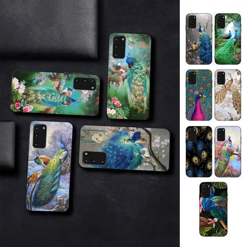 

TOPLBPCS peacock feather Phone Case for Samsung S10 21 20 9 8 plus lite S20 UlTRA 7edge