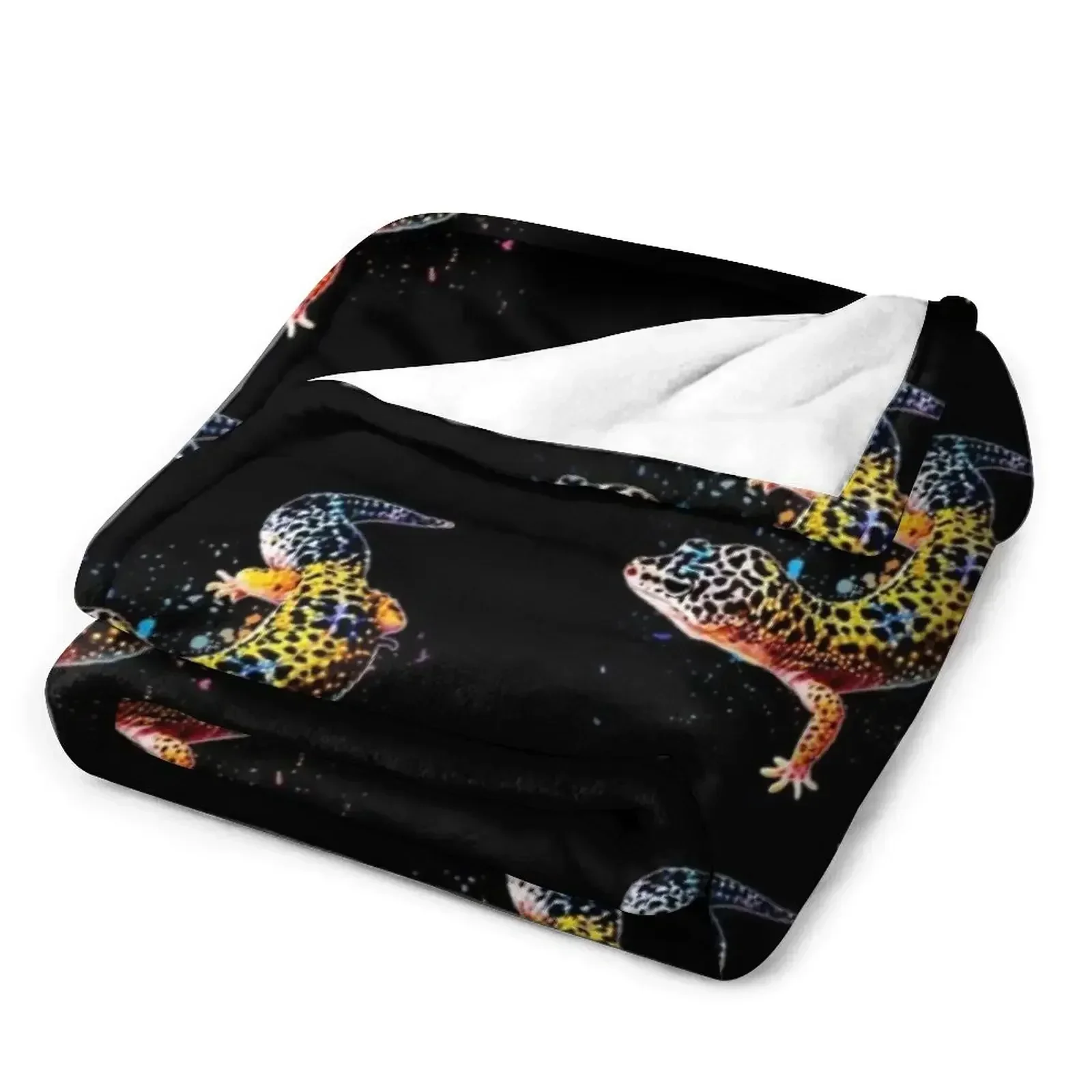 Леопардовое геккон рептилия ящерица акварельное одеяло гигантское покрывало