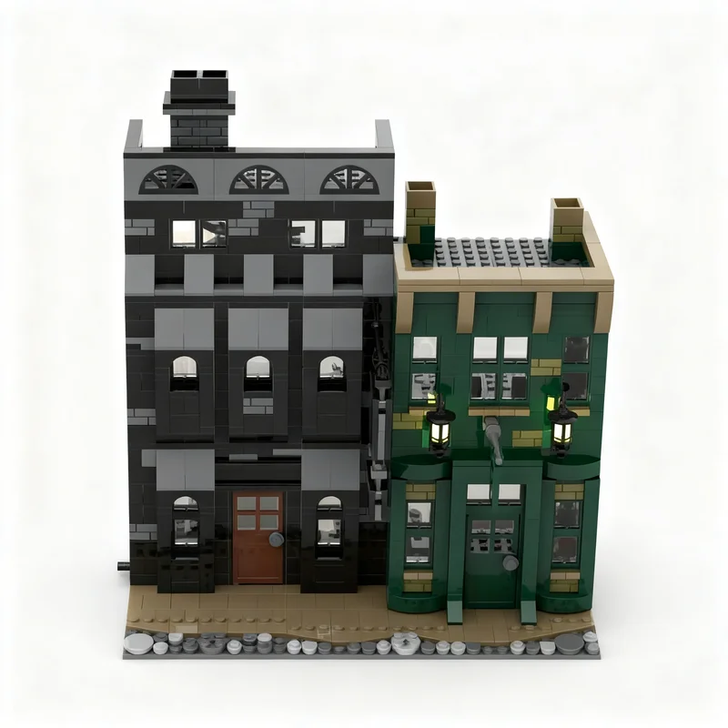 Фото 1009 деталей MOC Knockturn Alley ELM Undertakers Embalmers: Маркус Скарр с неразгладимыми татуировками, Магический Волшебник, Модель-конструктор из кирпичиков №2