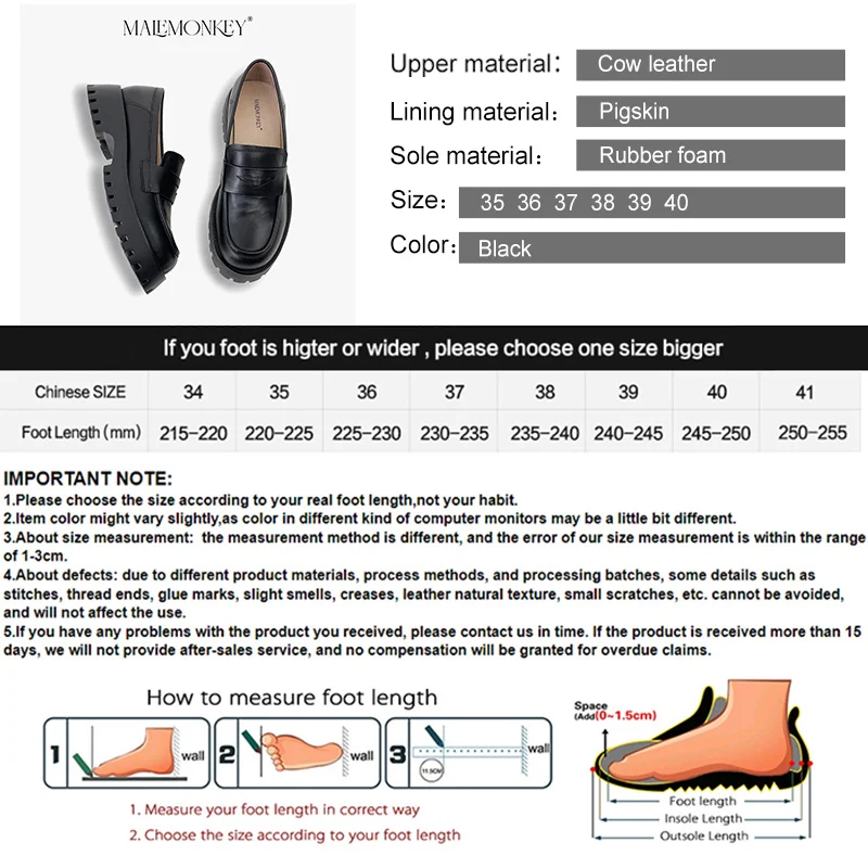 Retro Chunky Loafers Women Genuine Cow Leather 2023 Spring High Qualtiy Platform Shoes Round Toe Slip on Ladies Flats Handmade