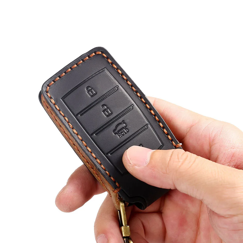 

Part Key Cover Leather Remote Key Fob 2021 2022 4 Buttons Black Blue Brown Car Case Cover For Genesis Ati-Drop