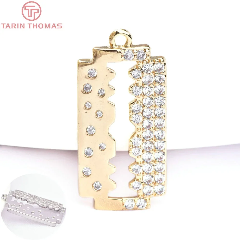 Подвески TARIN THOMAS золотого цвета из латуни с цирконом 2 шт.
