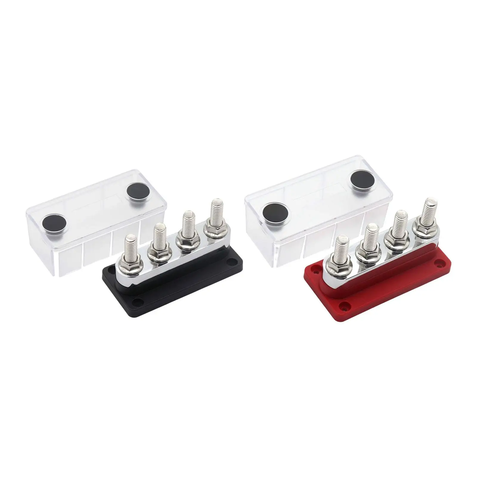 

Bus Bar Power Distribution Block 4x 3/8inch Terminal Studs Also Available in 5/16inch Heavy Duty Busbar for Marine Boat Car
