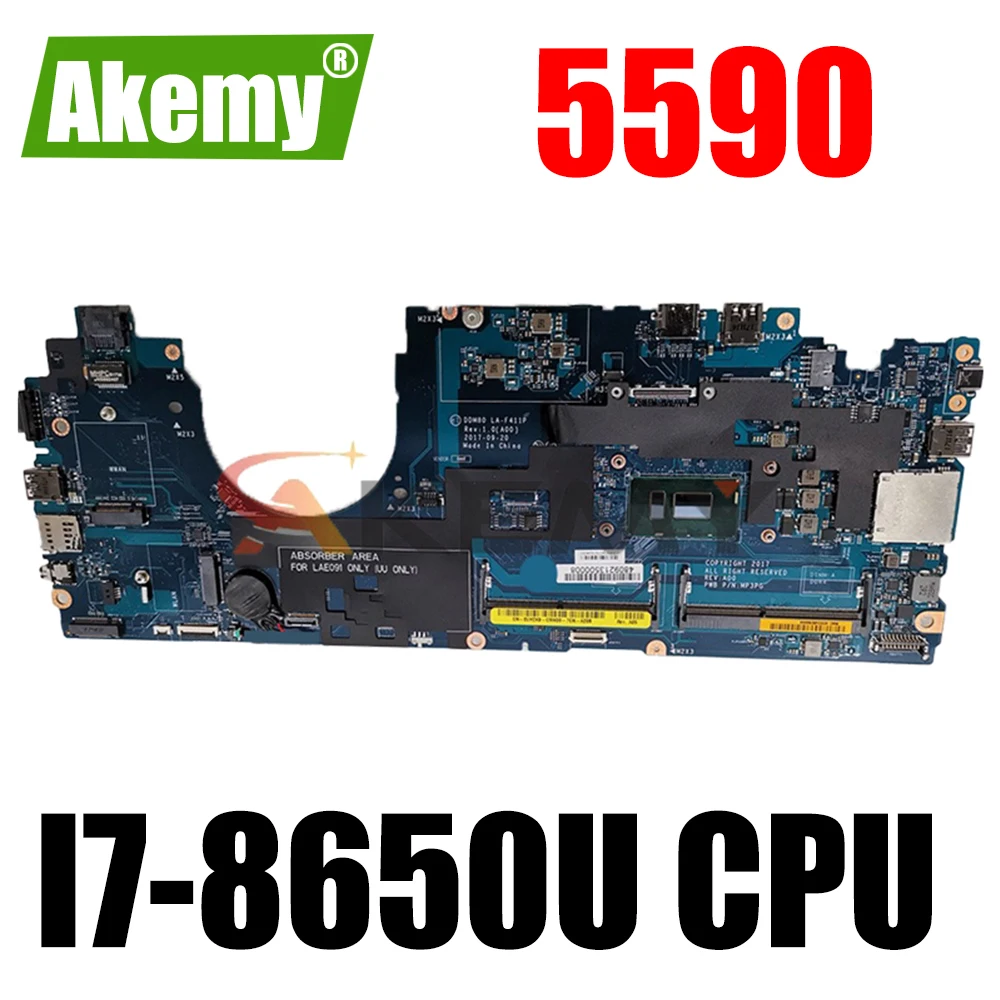 

For DELL Latitude 5590 Laptop motherboard CN-0GKGF4 0GKGF4 GKGF4 DDM80 LA-F411P With SR3L8 I7-8650U CPU 100% working well