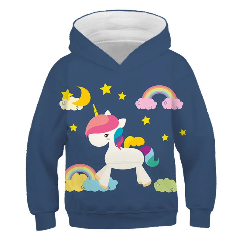 

New Unicorn Pink For Girls Clothes Hoodie 3D Print lovely Anime Cartoon Girl Kids Children Spring Autumn Teens Keepwarm Clothing