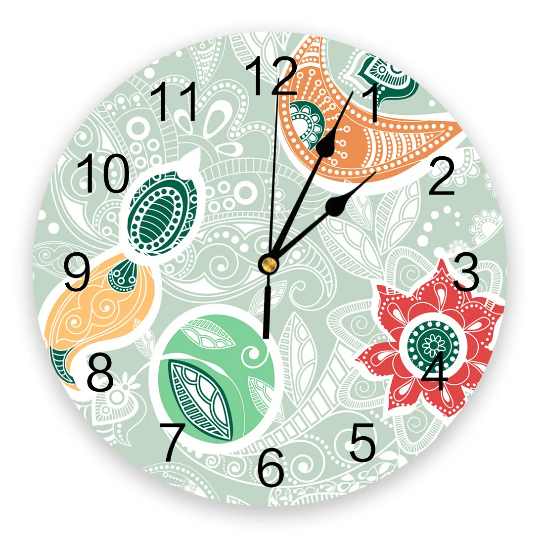 

Простые часы с узором пейсли, домашний декор для гостиной, большие круглые Настенные часы, бесшумные кварцевые настольные часы, украшение д...