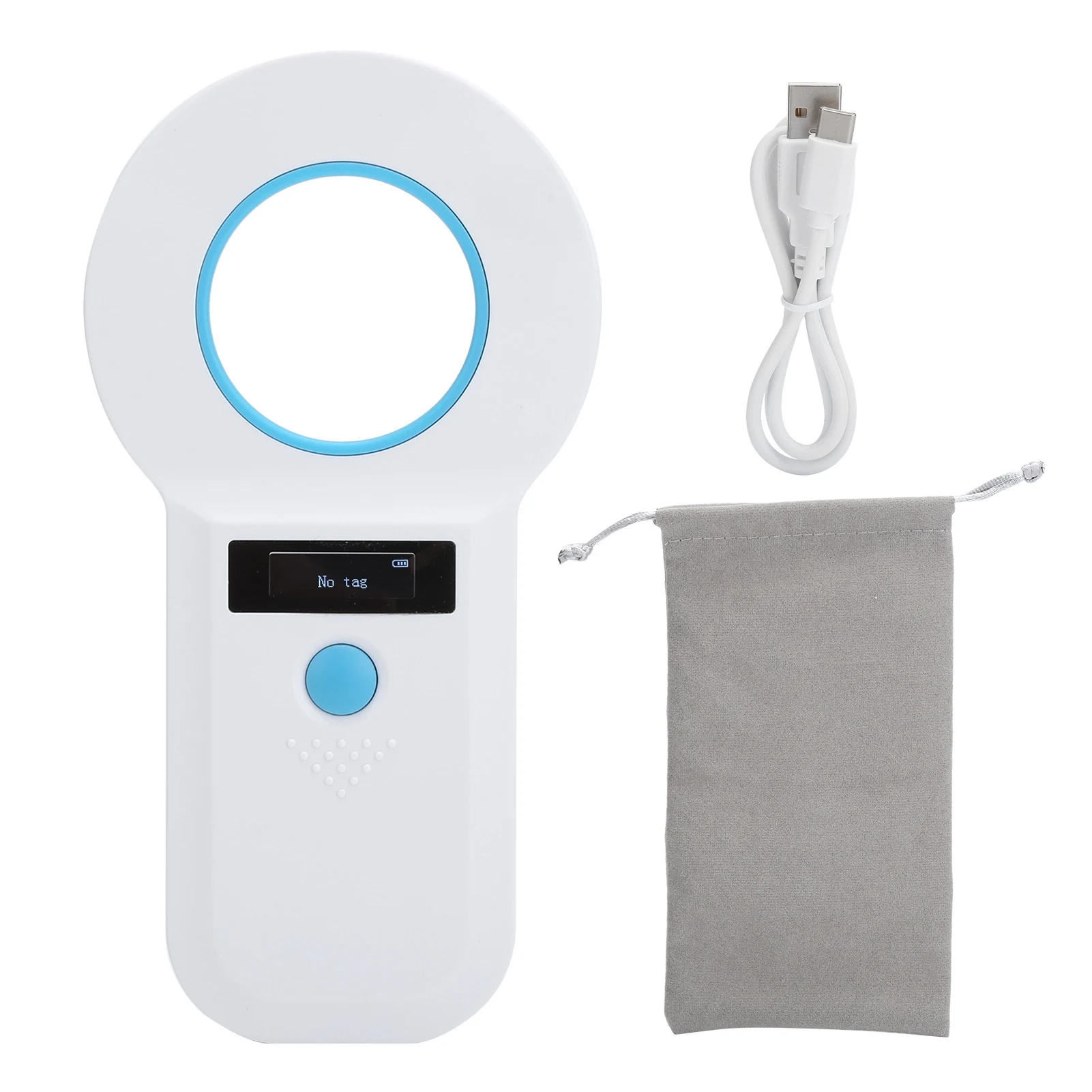 

Animal Tag Scanner Portable OLED Pet Dog Cat Label Reader 134.2kHz W90B EMID/FDXB(White )