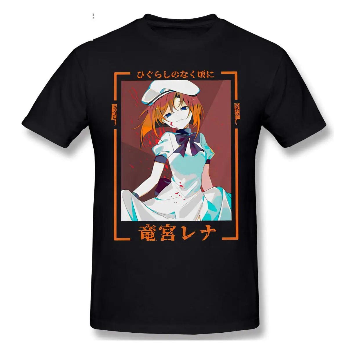 

Higurashi No Naku Koro Ni Rena Ryuugu Insane T Shirts Vintage Fashion High Quality Tshirt Big Size O-Neck Men T-shirts Tee Tops