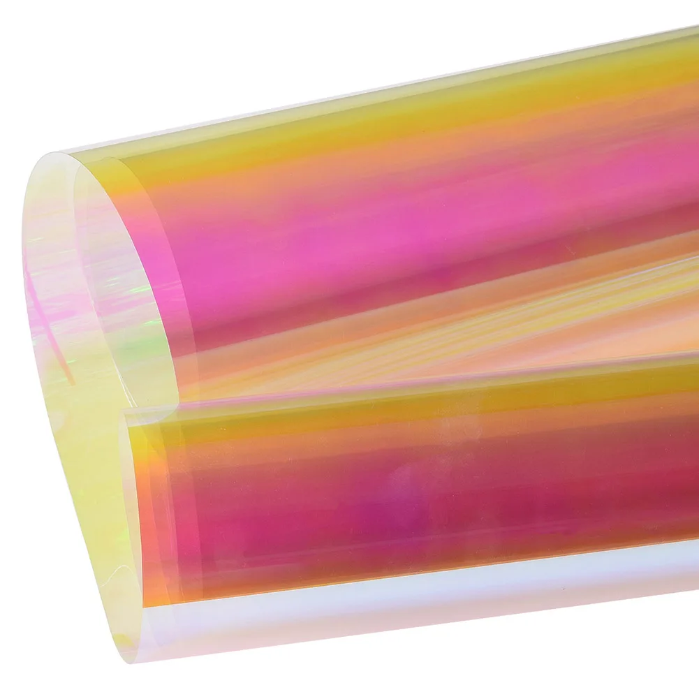 

DIY Red Chameleon Glass Film 18%VLT Iridescent Clear Film Holographic Sticker Film for Residential Glass Decoration DECALS