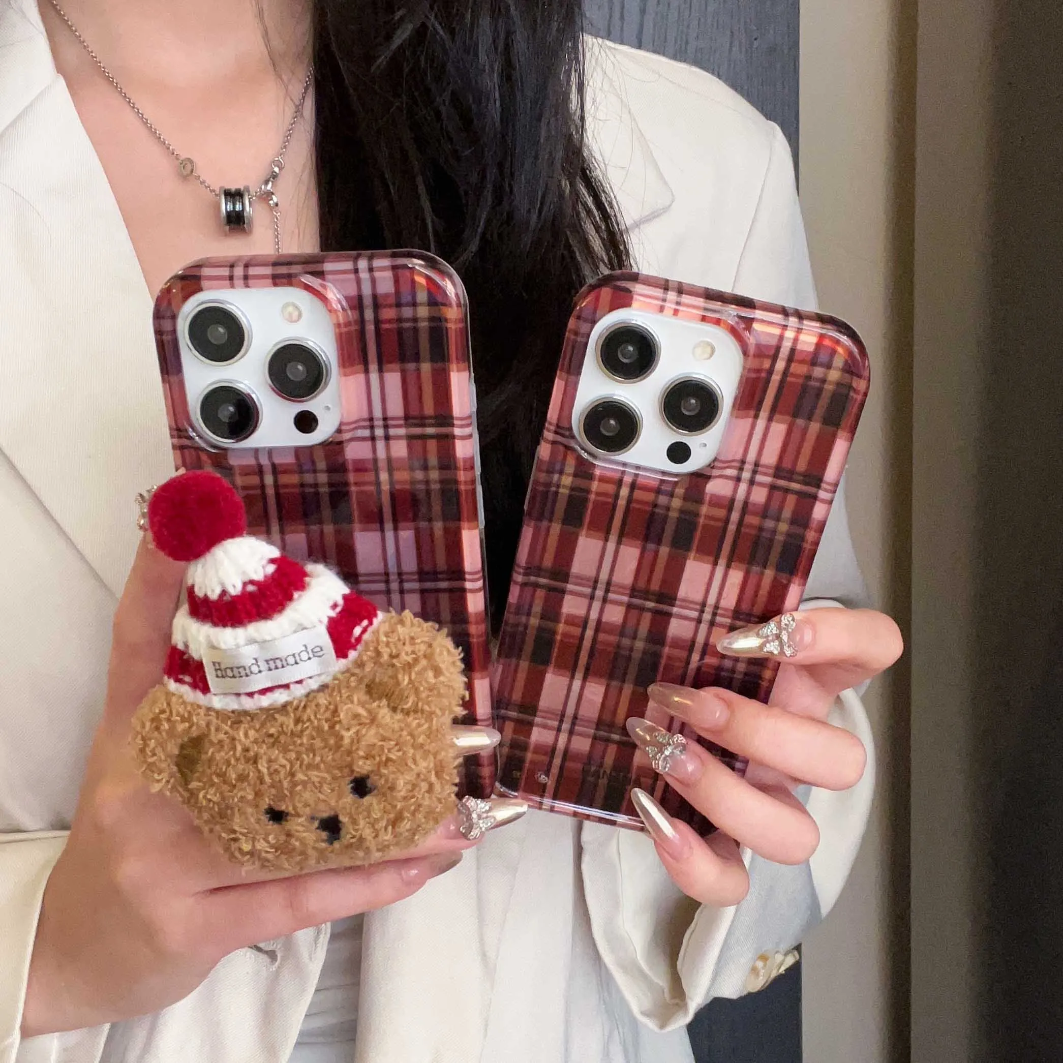 Милый плюшевый чехол-подставка для телефона с медведем iphone 16pro 15promax 16 14 13 15 pro max