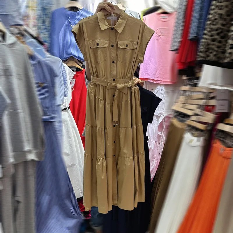 [ZOCI] Осень 2024 новое Австралийское нишевое платье без рукавов с отворотом и