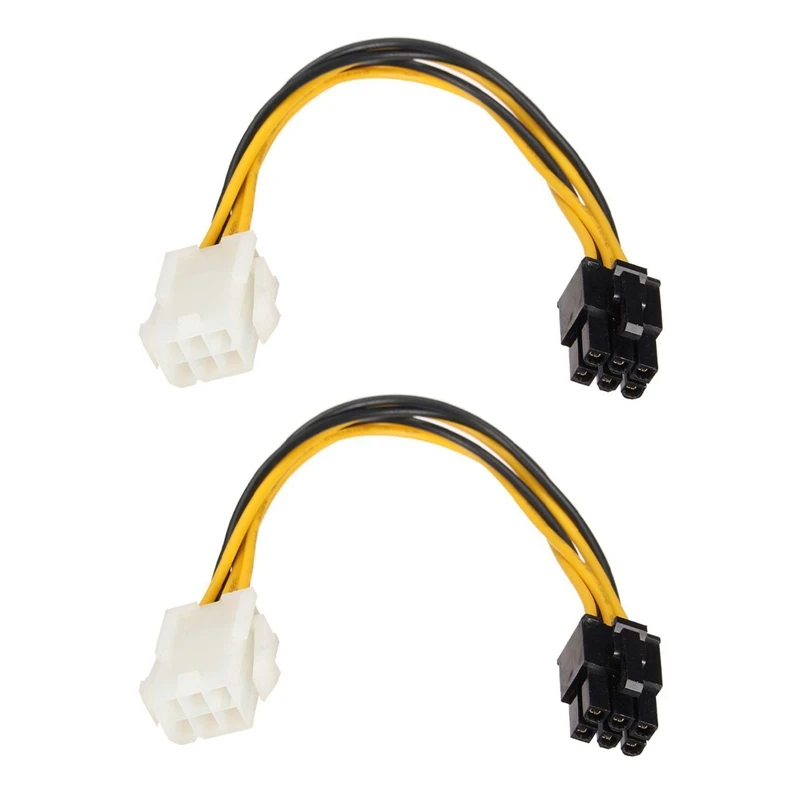 

2X удлинитель питания 6-контактный до 6-контактного PCI-E Pcie кабель питания для видеокарты Apple Mac