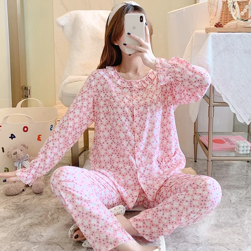 Ladies' Home Clothes Pajamas Sweet Air Conditioning Suit Nightdress Set  Loungewear Women