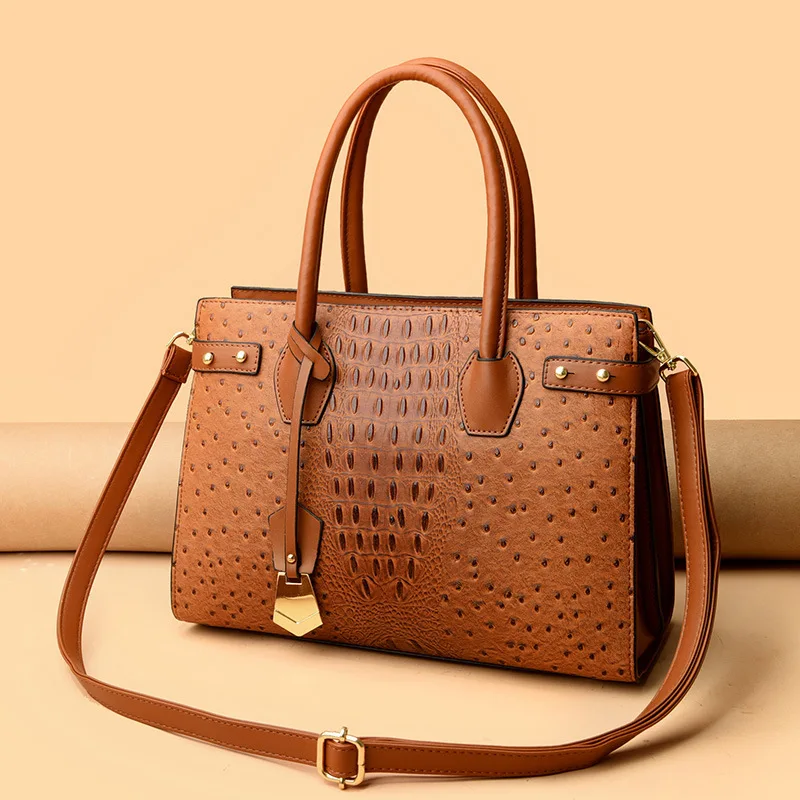 

Women's Fashion Retro Crocodile Solid One Shoulder Crossbody Bag Large Capacity High Quality Bags Luxury Designer Handbag 2023