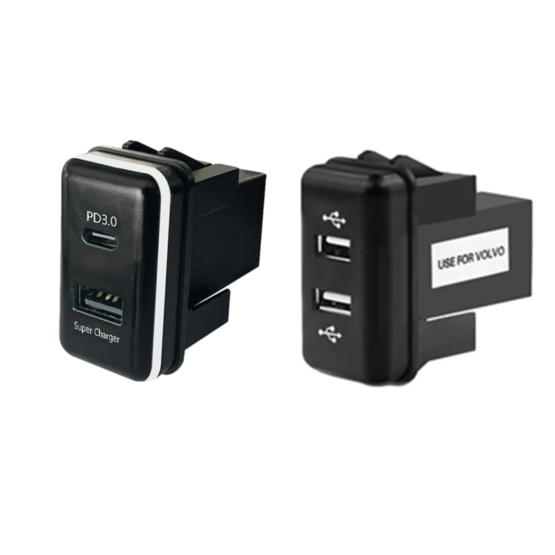 

QC3.0 2x30 Вт PD USB Автомобильное быстрое зарядное устройство TYPE-C USB Power для смартфона Ipad Iphone Использование для грузовика VOLVO FH FH12 Быстрая зарядка 3.0