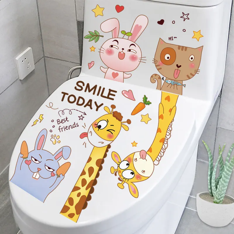 

[SHIJUEHEZI] Funny Animals Wall Stickers DIY Giraffe Cat Rabbits Wall Decals for Kids Rooms Baby Bedroom Nursery Home Decoration