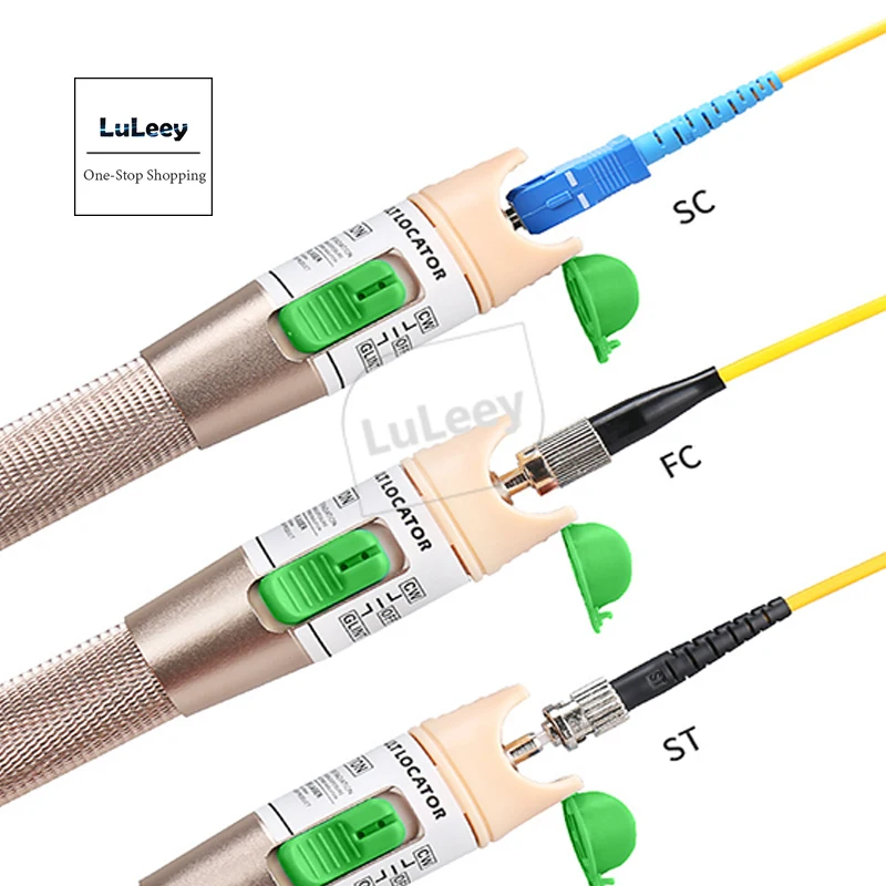 

20KM Optical Fiber Fault Detector 20mw Light Pen Golden Color Pen Red Light Source Optics Light Pen FC ST SC
